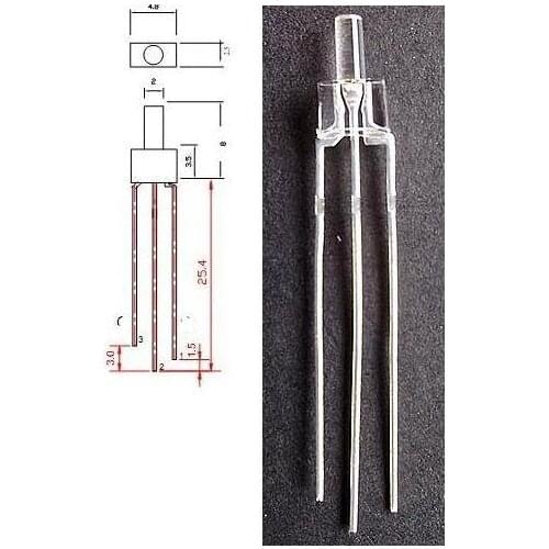 Bicolor Flat top 2mm led diode blue@white color 3pins common anode/cathode