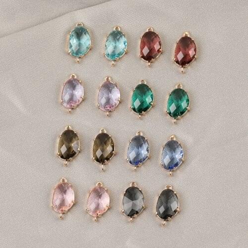 HAOSAW 6Pcs/Lot 8*14MM Jewelry Accessories/Connector/Hand Made/Crystal Pendant/DIY Making/Earrings Findings & Component