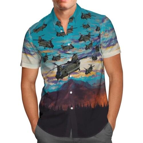 Helicopter 3D Beach Hawaii Summer 2021 Shirt Short Sleeve Shirt Streetwear Oversized 5XL Camisas De Hombre Blusa Masculina-22