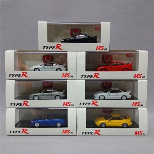 Diecast Model Cars 1:64 Scale CIVIC TYPE-R DC2 Alloy Simulation Toy Car Adult Collection Gift Static Display Color Box Show