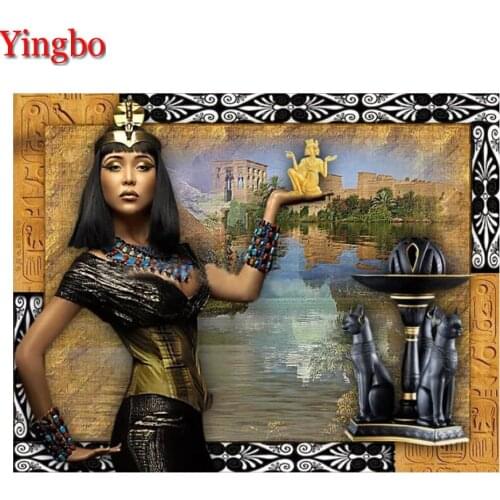 Queen of Egypt diamond mosaic beauty woman diamond painting embroidery beads 3d picture full square diy handmade decoration