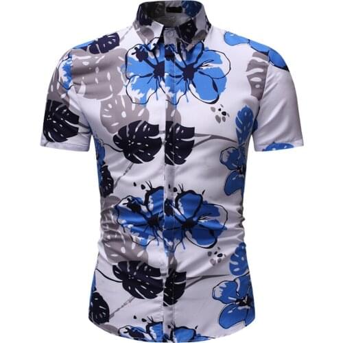 2021 Social Shirts Summer Male Breathable Retro Floral Print Cardigan Slim Fit Mens Short Sleeve Blouses Business kimono Tops