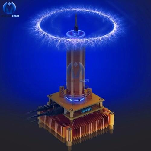 Musical Tesla Coil Music Plasma Speaker DC8-32v Plasma Music Tesla Coil Module Golden With Acrylic Shell EU/US Power Plug