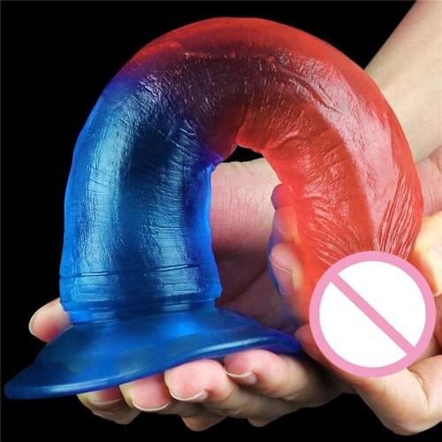 Soft Realistic Dildo Female Masturbator Adult Toy Double Penetration Huge Artificial Penis Two Color Big Dick Sex Toys For Women