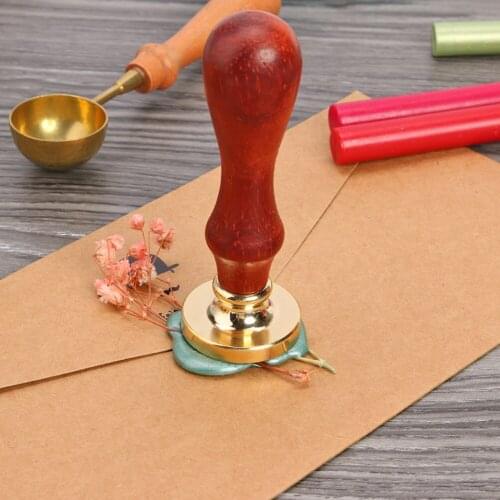 Replace Copper Head Hobby Tools Sets Wax Seal Antique Sealing Wax Stamp Wood Handle DIY Envelope Wedding Invitations