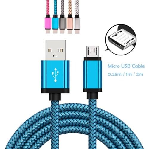 Nylon Android Micro USB Fast Charging Data cable for Galaxy a5/a3/j5/j7/2016/g4/ Huawei P10 Lite Nova 3i Oukitel C8 Android