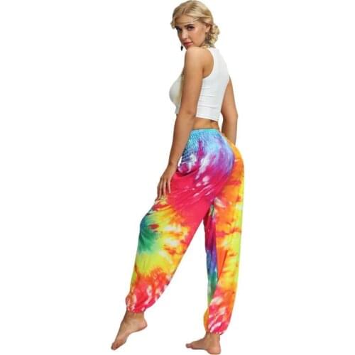 New Family Matching Clothes Pants Digital Bouquet Feet Lantern Yoga Pants Parent-child Wear Casual Loose Pants Summer Trousers