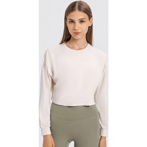 New Arrivals Sexy Women Fitness Long Sleeve Jacquard Loose And Quick-drying Sports Top Yoga Shirt Training Gym Clothing Running