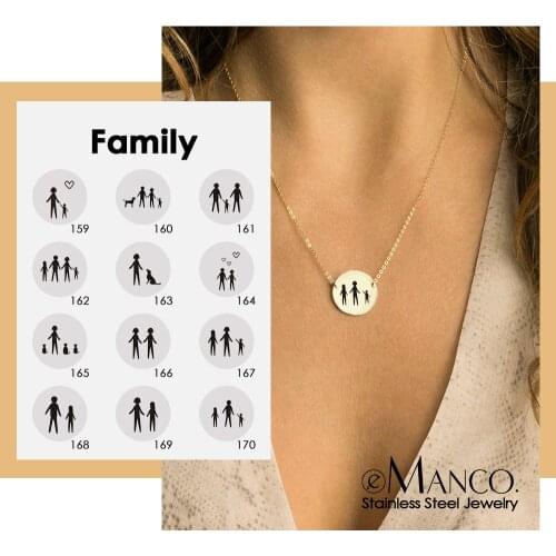 EManco Mother & Baby Series Pendant Necklace Not Darken 316L Stainless Steel Necklace for women Minimalist Fashion Jewelry
