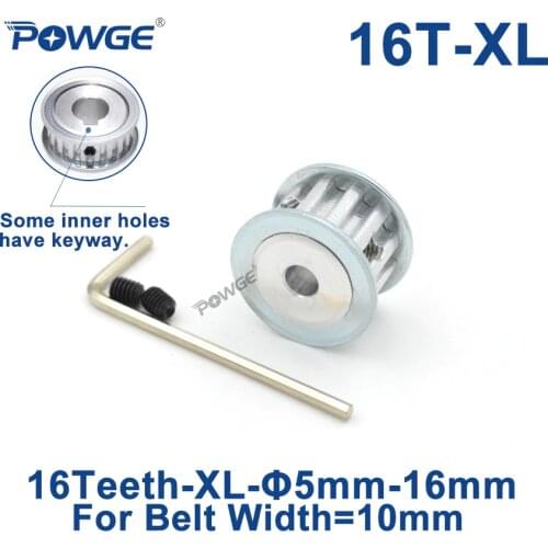 POWGE 16 Teeth XL Timing pulley Bore 5/6/6.35/7/8/10/12/12.7/14mm for width 10mm XL Synchronous Belt 16-XL-10 AF 16teeth 16T