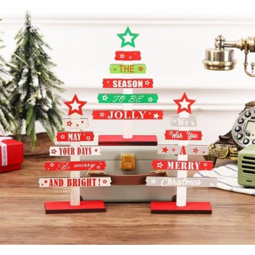 Merry Christmas Wooden Tree Decorations Christmas Decorations for Home Navidad 2022 New Year Gifts Xmas Tree Ornament
