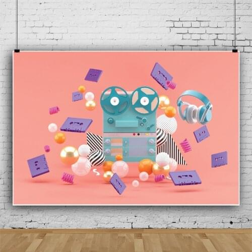 Pink Cartoon Projector Tape Portrait Photography Backdrop Decor Baby Shower Photo Background Studio Photocall Props