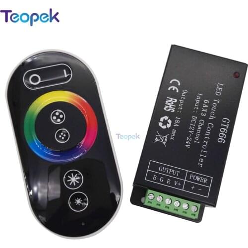 Touch Panel RGB Led Controller GT666 DC12-24V 6Ax3channel Controller For RGB Led Strip Led Light lamp