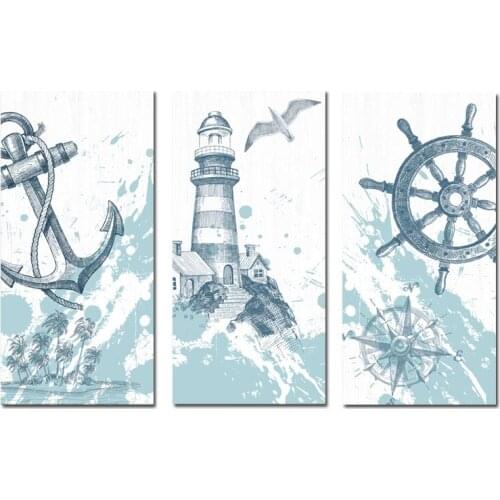 Mediterranean Wall Art Canvas Painting Nordic Poster and Print Office Home Decor Wall Pictures for Living Room Modern Wall Art