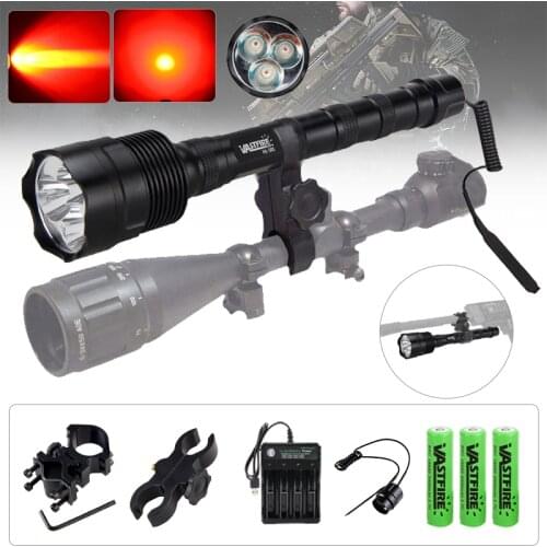 Tactical 3*XPG R5 Green Hunting Flashlight 3*XM-L T6 White/Red Airsoft Rifle Arma Pistol Scout Light Mount Clip Weapon Gun light