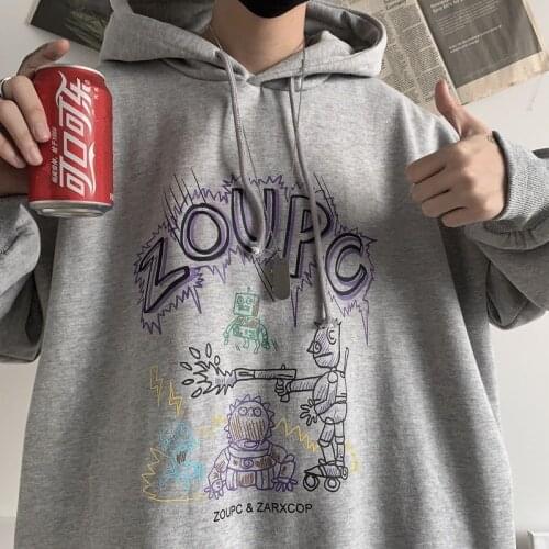 Hip hop Hoodies Sweatshirts Women Men Couples Diablo Graffiti Hooded Sweatshirt Pullovers Oversized Harajuku Casual Loose 2021