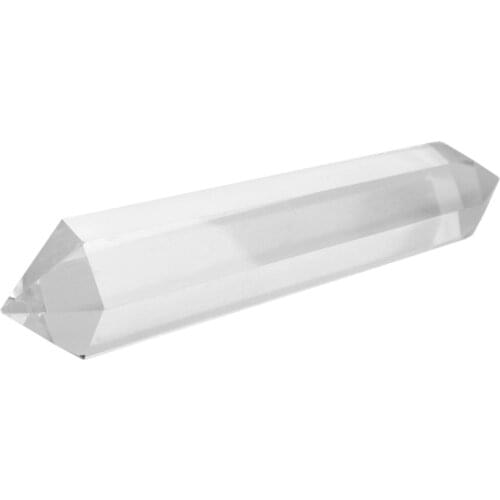 TUMBEELLUWA 1Pc Rock Quartz/Purple Crystal 6 Facet Double Terminated Point Wand Healing Crystal Specimen Decor