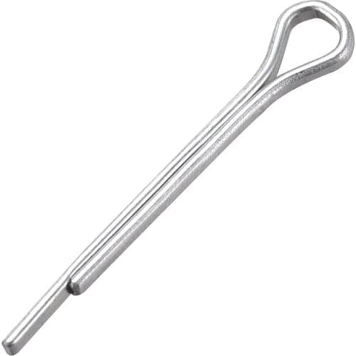 Uxcell 250 Pieces Split Cotter Pin 3/64 inch - 1/8 inch Dia x 25/64 inch - 2 23/64 inch Length Carbon Steel 2-Prongs Silver