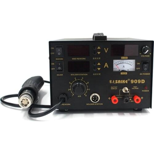 High qualkity 3 in 1 Saike 909d Hot air guns soldering station power supply 3 in 1 multi-function 220V or 110V