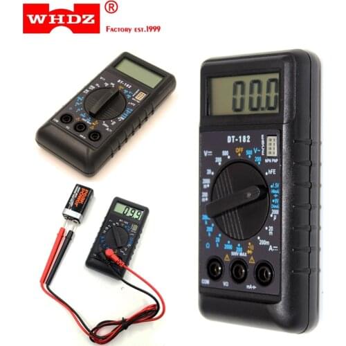 WHDZ DT-182 Extra Mini Digital Multimeter Buzzer Overload protection voltmeter Pocket Ampere Ohm Meter Test Probe DC AC LCD