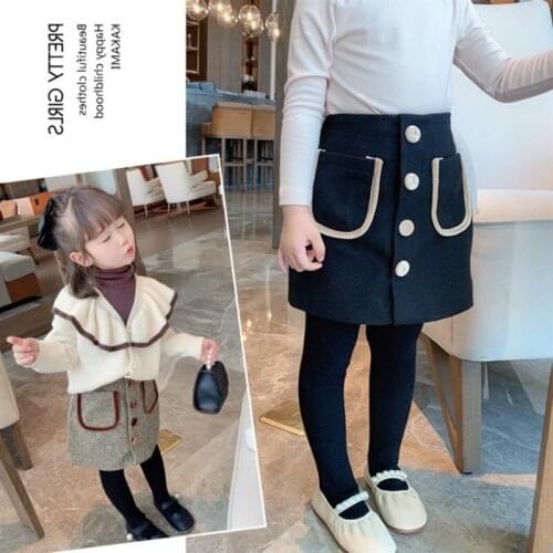 Baby Girl Skirts Autumn Winter Baby Girl Clothes 12M-8Y Toddler Girl A-Line Skirt Girls Button Kids Skirt Childrens Clothing