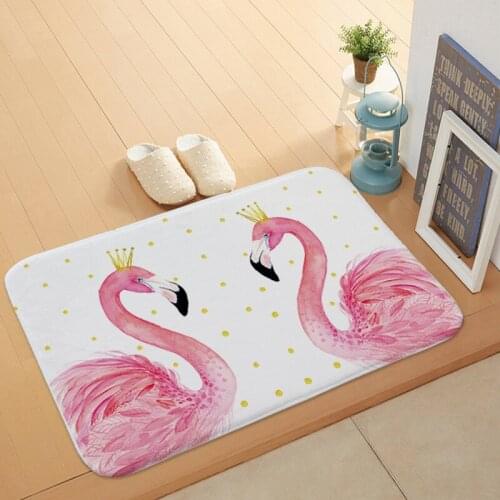 Zeegle Flamingo Printed Home Decor Door Mats Indoor Anri-slip Mats For Bathroom Bedroom Floor Carpets Kitchen Area Rug Foot Pads
