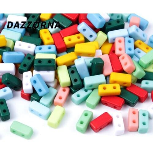 100/200/300Pcs Square Loose Beads Double Hole Acrylic Letter Beads For DIY Handmade Childrens Bracelet Necklace Accesories