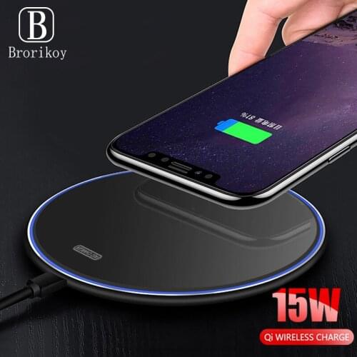 15W Wireless Fast Charger Alec Mirror Metal Pad for iPhone Samsung Huawei Mate 30 P30 P40 Pro Super Wireless Quick Charging
