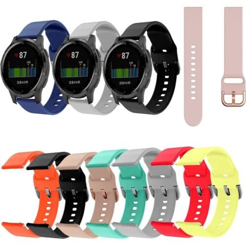 20mm 22mm Soft Silicone Band Strap for Garmin Active vivoactive 4 Band with fashional colors