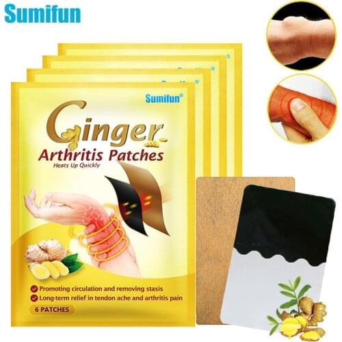 24pcs Sumifun Tenosynovitis Patch Ginger Plaster Arthritis Orthopedics Hand Wrist Thumb Finger Tendon Sheath Pain Therapy Patch