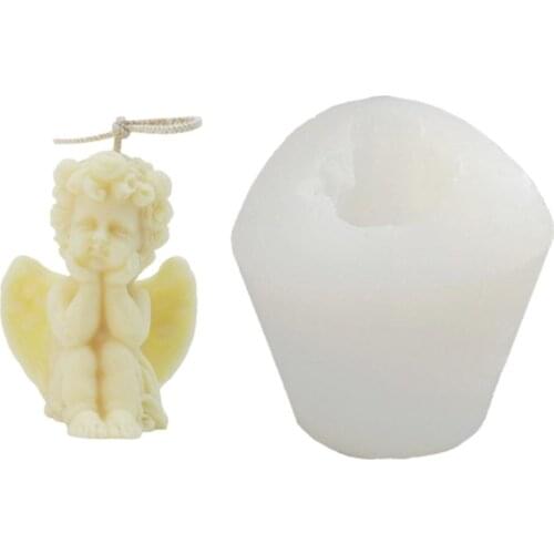 3D Angel Crystal Resin Angel Mold Holder DIY Scented Candle Silicone Decor DIY Aromatherapy Gypsum Candle Making Supplies #W0
