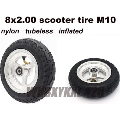 8x2.00-5 inch tire nylon tubeless wheel solid inflated high quality parts of electric mobility bike motor scooter accessoires