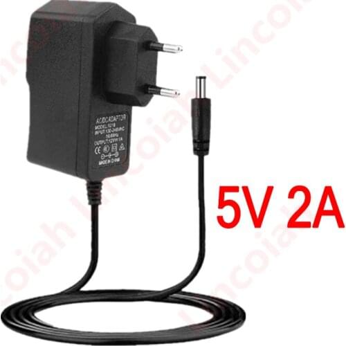 1PCS DC 5V 2A 2000mA AC/DC Adapter AC 100-240V 5V2A LED Camera Power Supply Adapter For Camera Charging DC Plug 5.5*2.5mm