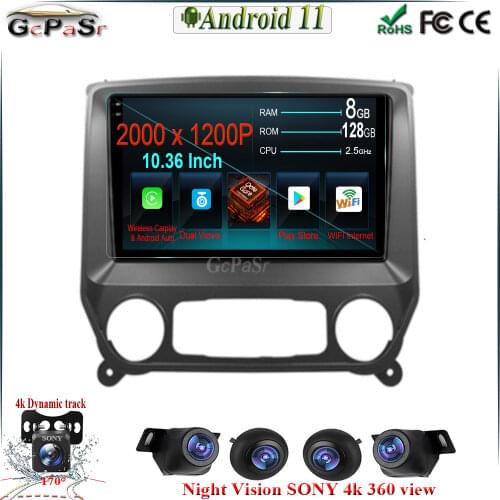 Android 11 Car Radio Stereo 128G Car Multimedia Player for Chevrolet Silverado 3 GMTK2 2014 2015 2016 2017 2018 Free MAP