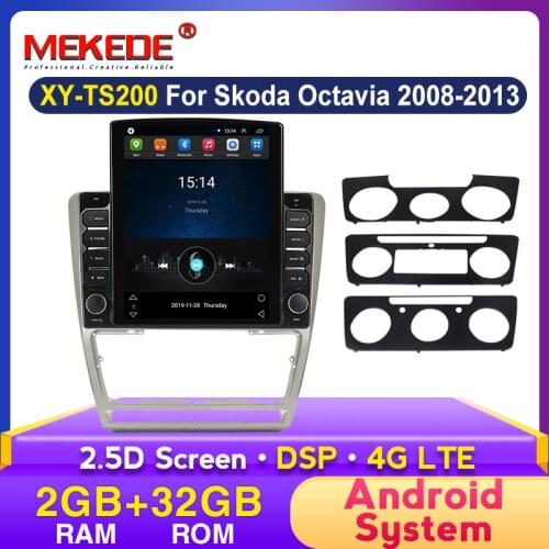 4G LET 2+32G HD 1024x768 Tesla Screen Android Car Multimedia Player Radio for Skoda Octavia 2008-2013 A5 IPS 4cores 2 Din No Dvd