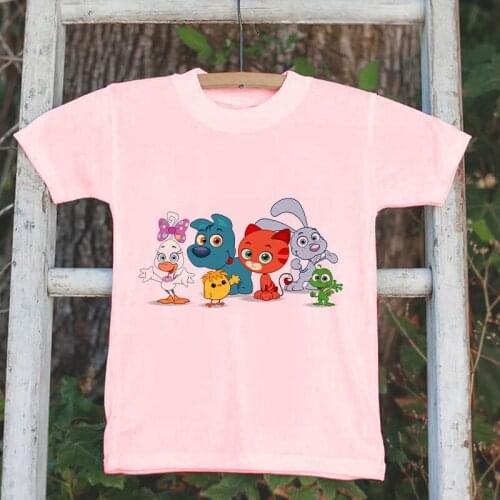 New Style Pet Print Top Kids T Shirt Cute Cartoon Baby Clothes T-shirt Boys And Girls Soft White T Shirt Toddler Summer Fashion