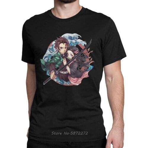 Tanjirou Nezuko T Shirt Men Cotton T-Shirt Demon Slayer Kimetsu No Yaiba Kamado Anime Manga TShirt Short Sleeve Tees Harajuku