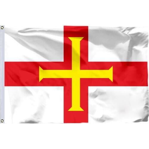 Guernsey Flag 150X90cm (3x5FT) 120g 100D Polyester Double Stitched High Quality Banner Ensign Free Shipping