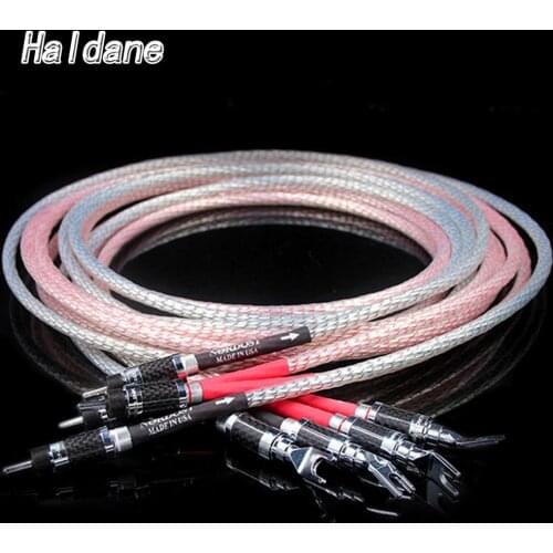 Haldane HIFI Carbon Fiber Y Spade Banana Speaker Connector 7N Nordost Valhalla Audio Speaker Audiophile Cable for Amplifier