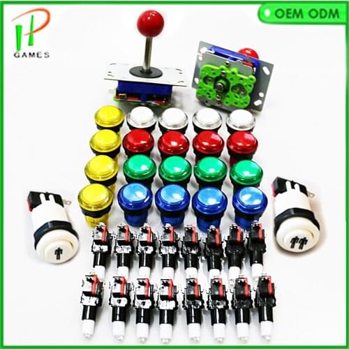 Jamma Mame Arcade joystick DIY kit Parts for 12V led illuminated push button ZIPPY 4/8 way Joystick 1 & 2 player start button