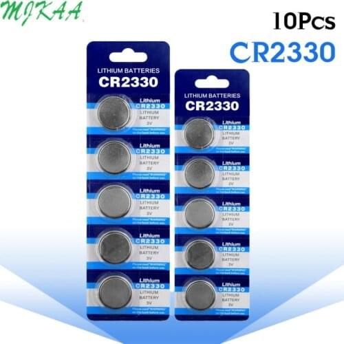 10pcs/pack CR2330 Button Batteries BR2330 ECR2330 Cell Coin Lithium Battery 3V CR 2330 For Watch Electronic Toy Remote