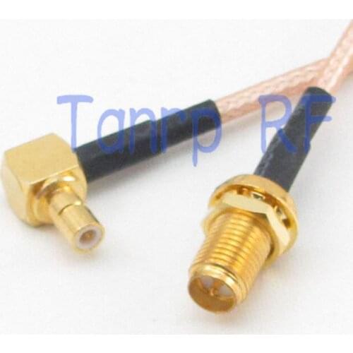 50CM Pigtail coaxial jumper cable RG316 extension cord 20in RP SMA female to SMB male right angle 90 RF adapter connector