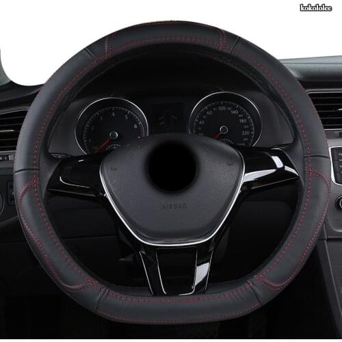 KOKOLOLEE Leather Car Steering Wheel Cover For Volkswagen VW Polo Golf 5 6 7 Passat B5 B6 Tiguan Caddy Touran