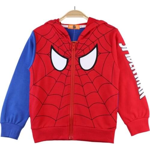 Disney 2021 New Boy Jacket Cotton Spring Autumn Children Hooded Jacket Baby kids Coat Fashion Anime Clothes Spiderman Superhero