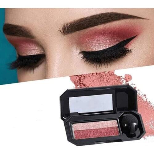 Lazy Double Color Eye Shadow Palette Diamond Shimmer Eyeshadow Palette Waterproof Double Color Gradient Velvet Eye Makeup