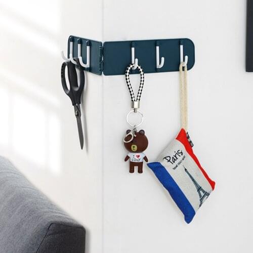 Multifunctional Wall Hook 6 Rows of Corner Hooks Seamless Rotatable Row Hooks for Kitchen Bathroom Waterproof Hooks for Hanging