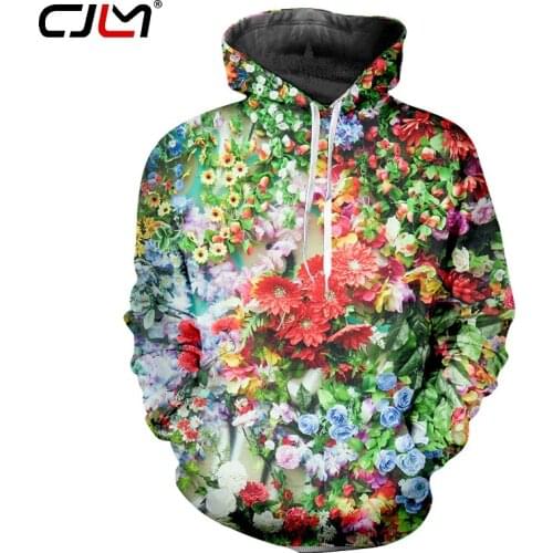 CJLM New Mens Hoodies Sweatshirts 3D Hooded Print Flowers beautiful Casual Plus Size 5XL Habiliment Unisex Winter