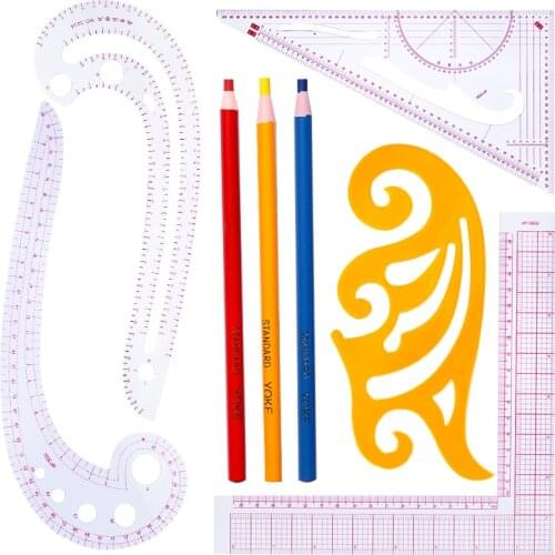 Nonvor Sewing Ruler Set Tailor Measuring Ruler DIY Curve Tailor Patterns Drawing Quilting Tools Clothing Patchwork Cutting Craft