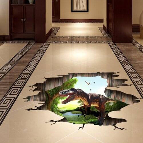 Wall Paste 3D Cosmic Three-Dimensional Decals Kids Dinosaur World Living Room Floor Bedroom Decoration Self AdhesivePainting