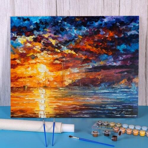 Unforgettable Sunset DIY Painting By Numbers Set Acrylic Paints 50*70 Paiting By Numbers Home Decor For Kids For Handiwork